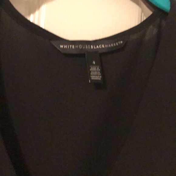 White House Black Market black 3/4 sleeve blouse EUC - Picture 2 of 5